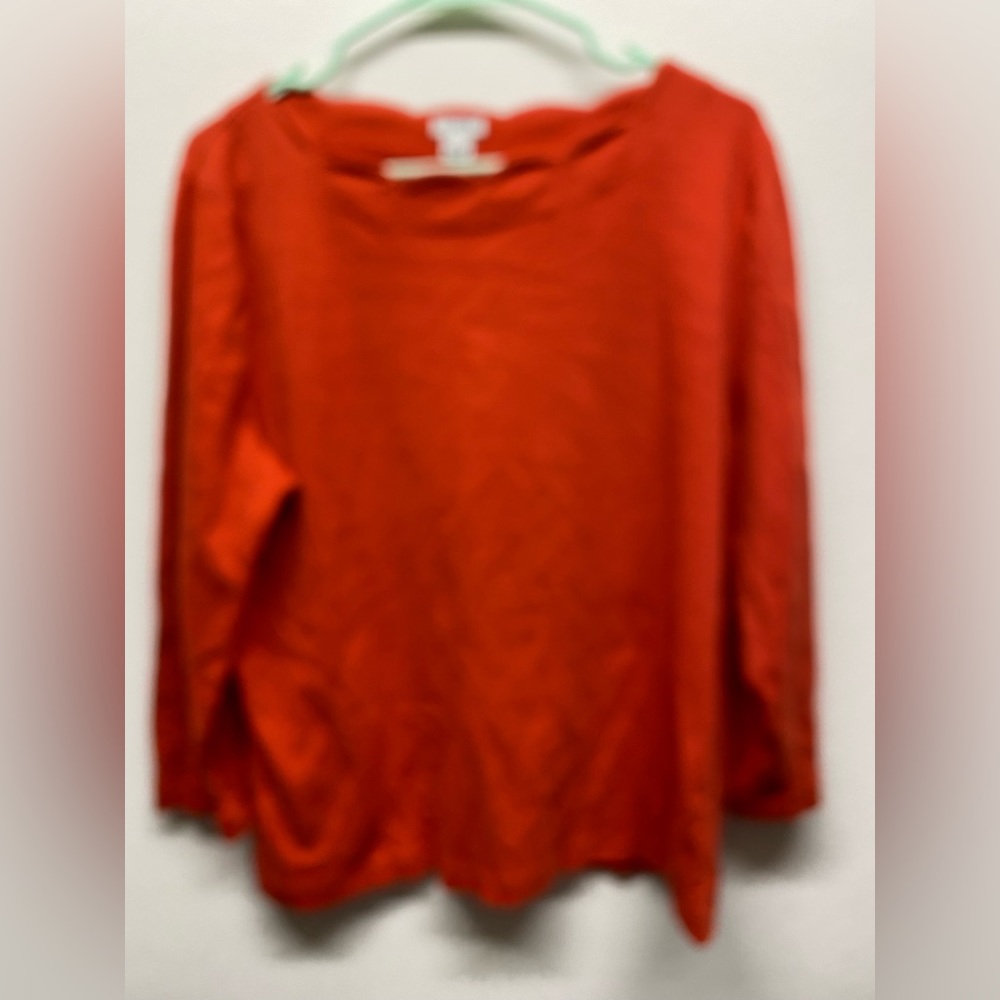 J Crew Scalloped red/orange shirt. Size XXL.